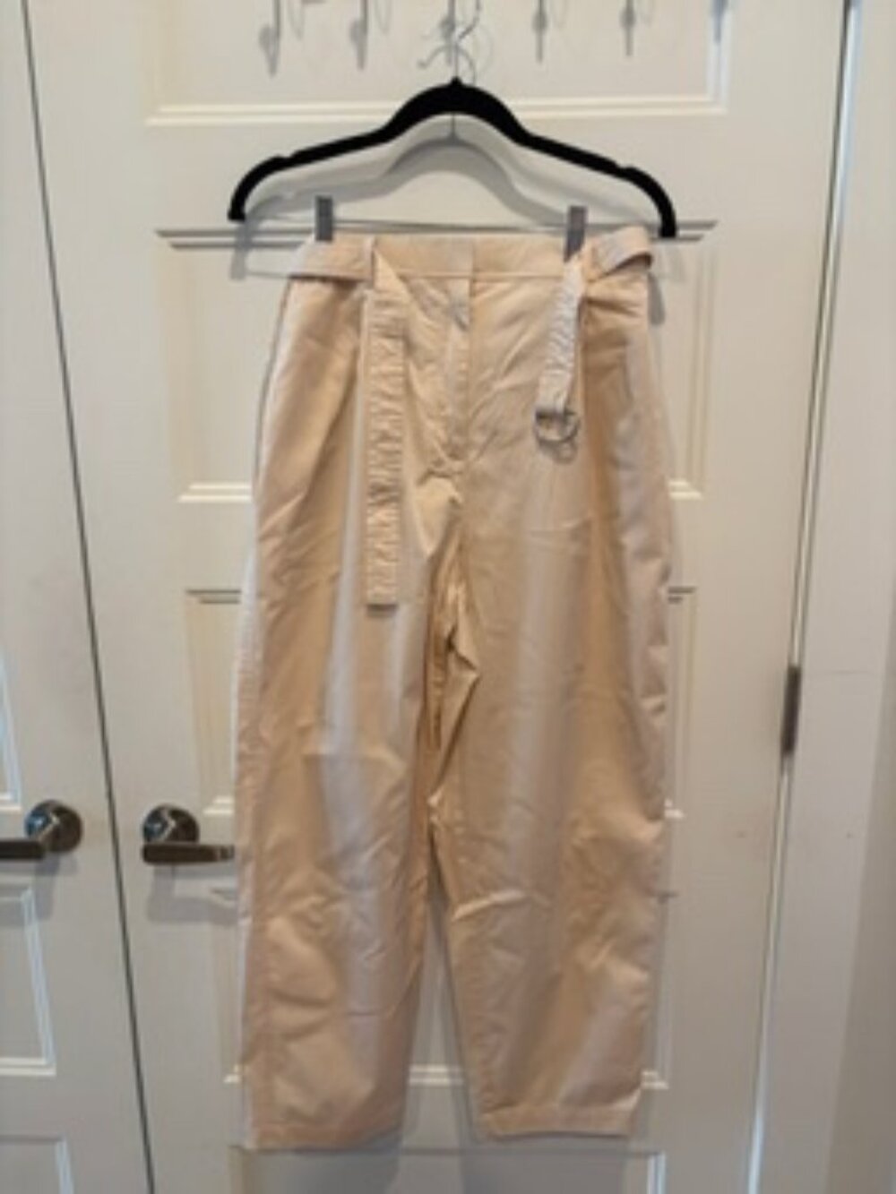 J. Crew Soft Pink Belted High-Waisted Trousers - 10